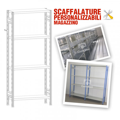 Scaffalature a gancio, ad incastro, da magazzino