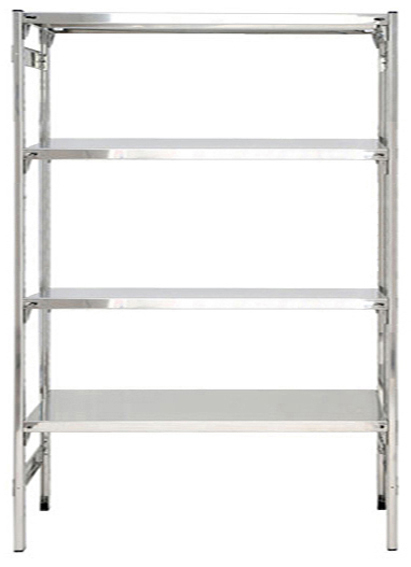 Scaffale inox per settore alimentare con piani lisci a gancio cm.  120x40x180h - Castellani Shop