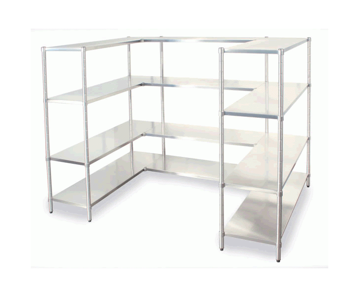 SCAFFALATURA in acciaio inox a ganci cm. 100x50x180h