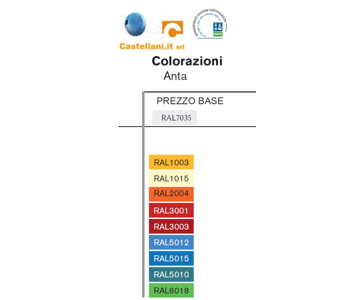Armadio casellario a 4 vani monoblocco verniciato cm. 42x50x180h