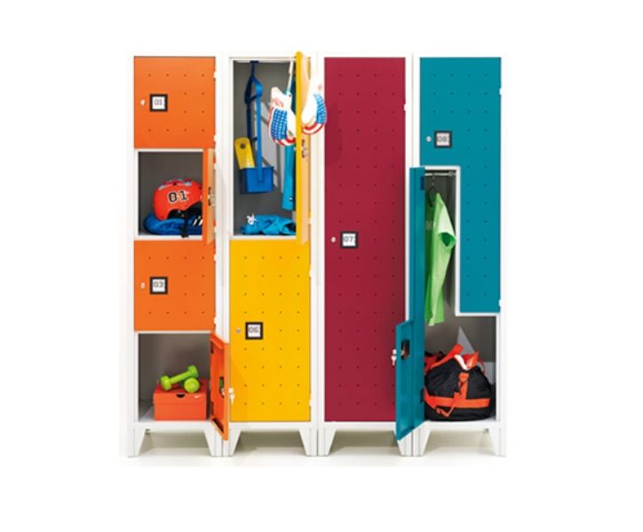 Armadio casellario a 4 vani monoblocco verniciato cm. 42x50x180h