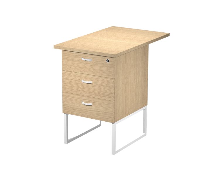 Cassettiera alta complanare con 3 cassetti e top posizionabile in due modi cm. 80x50x74,4h