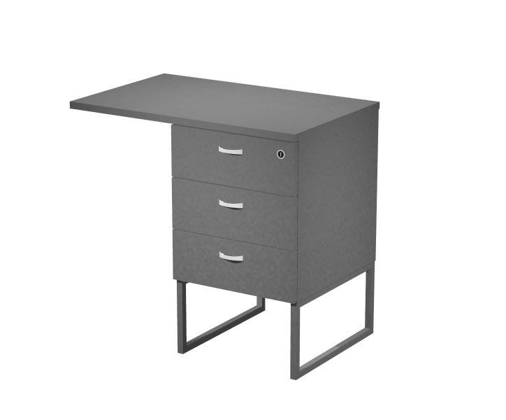 Cassettiera alta complanare con 3 cassetti e top posizionabile in due modi cm. 80x50x74,4h