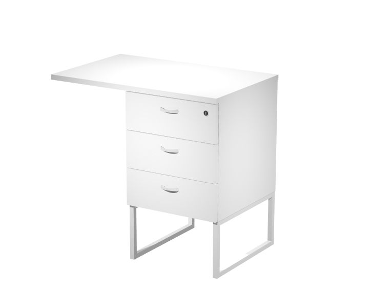 Cassettiera alta complanare con 3 cassetti e top posizionabile in due modi cm. 80x50x74,4h
