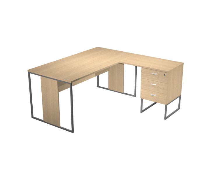 Cassettiera alta complanare con 3 cassetti e top posizionabile in due modi cm. 80x50x74,4h