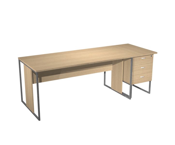 Cassettiera alta complanare con 3 cassetti e top posizionabile in due modi cm. 80x50x74,4h