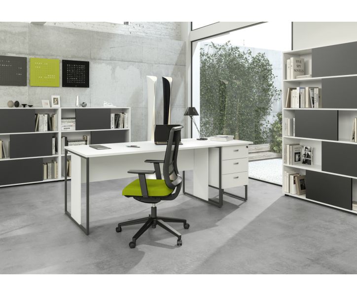 Cassettiera alta complanare con 3 cassetti e top posizionabile in due modi cm. 80x50x74,4h