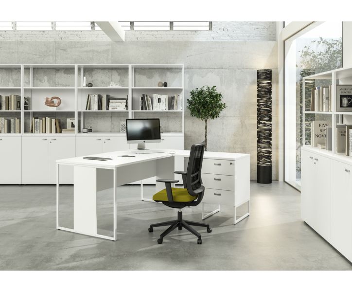Cassettiera alta complanare con 3 cassetti e top posizionabile in due modi cm. 80x50x74,4h