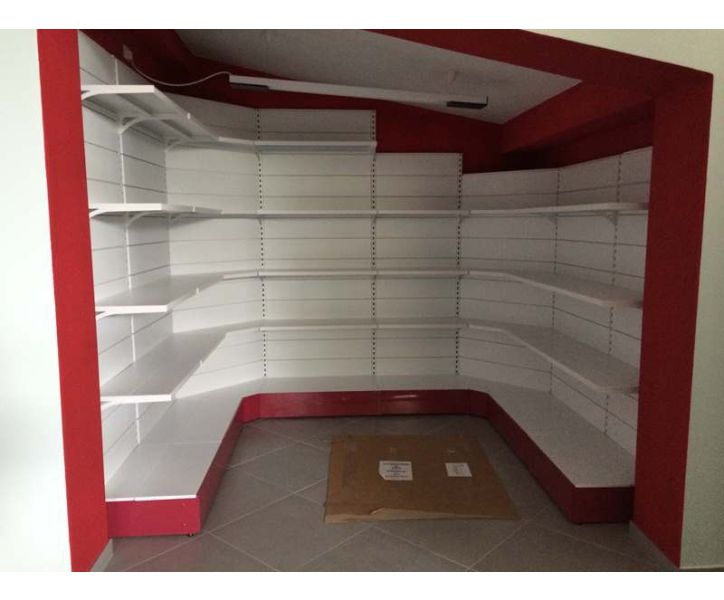 Scaffalatura di metallo da negozio verniciata cm. 45x50x300h