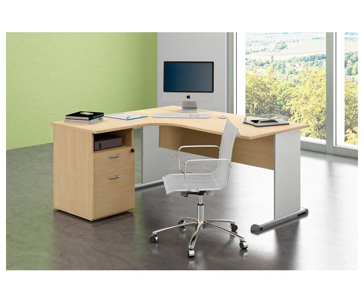 Mobile per ufficio con ante battenti in melaminico e serratura cm. 80x35x120h