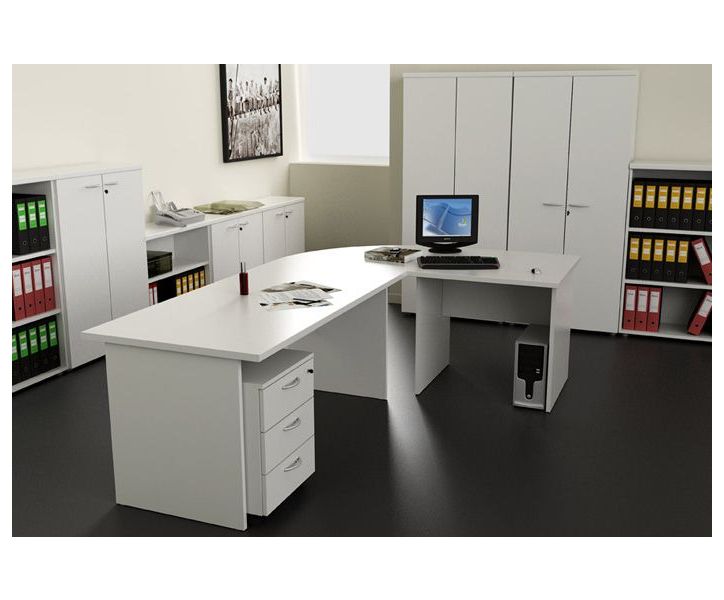Mobile per ufficio con ante battenti in melaminico e serratura cm. 80x35x120h