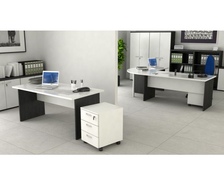 Mobile per ufficio con ante battenti in melaminico e serratura cm. 80x35x120h