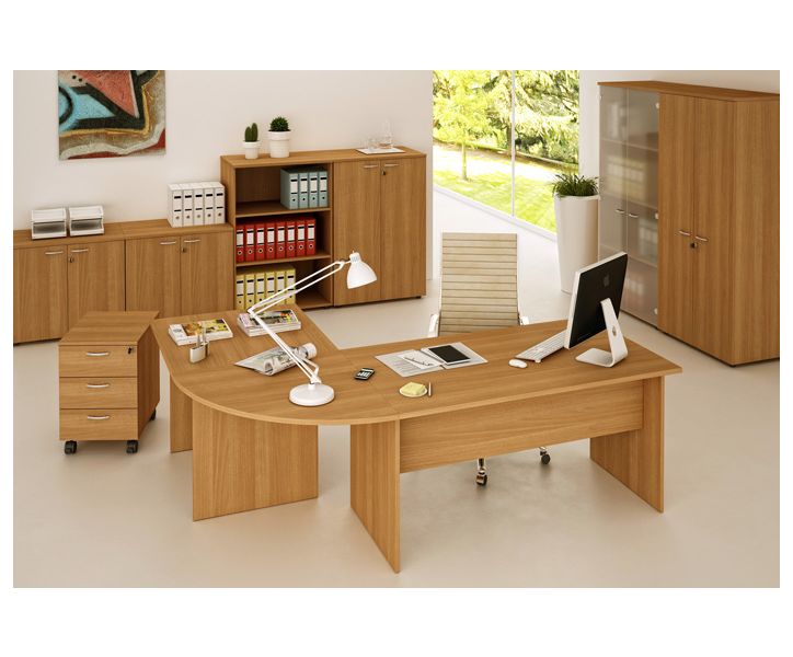 Mobile per ufficio con ante battenti in melaminico e serratura cm. 80x35x120h