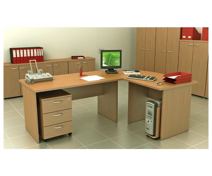 Mobile per ufficio con ante battenti in melaminico e serratura cm. 80x35x120h