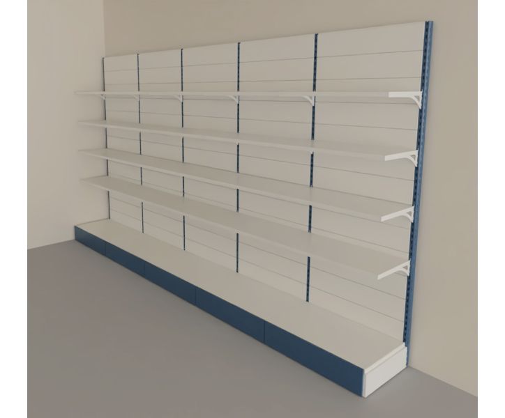 Arredo negozio con scaffalatura a parete verniciata cm. 80x50x300h