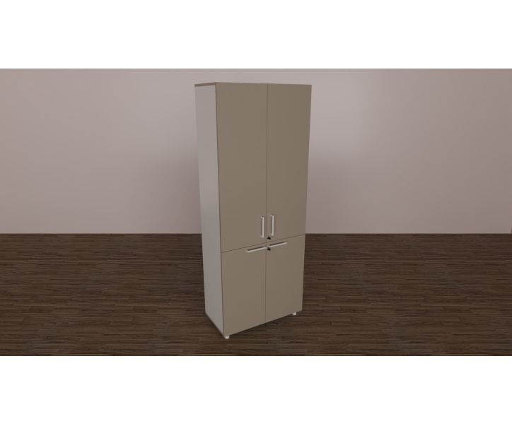 Libreria da ufficio con ante in vetro o melaminico a scelta, in vari colori cm. 80x40x198,8h