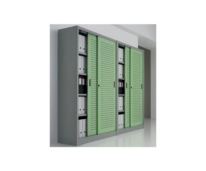 Armadio ufficio con struttura di metallo verniciata e piani ad incastro a gancio cm. 120x60x200H