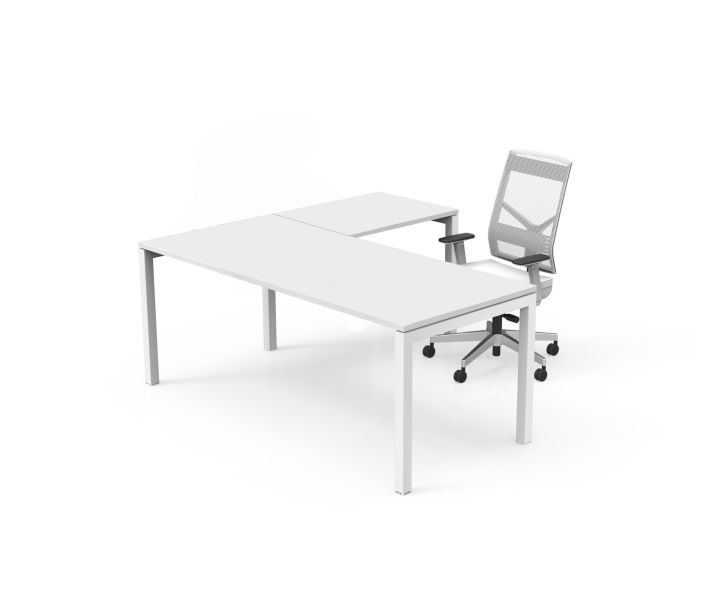 Allungo laterale per scrivania con gambe in metallo a sezione quadrata cm. 80x60x73h