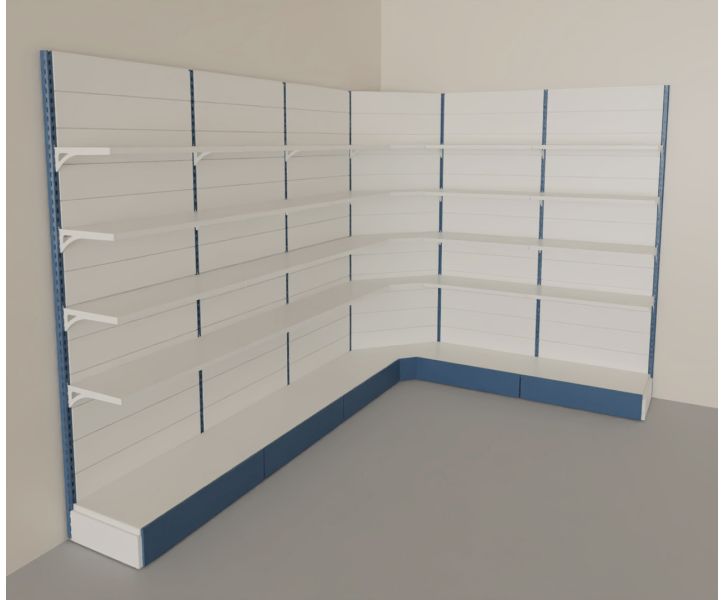  Modulo continuativo scaffalatura da negozio ad angolo di cm. 70x70x300h
