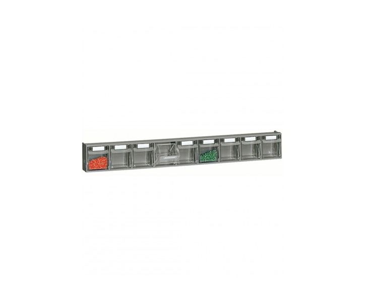 Scaffale in plastica con struttura grigia con cassetti trasparenti cm. 60x32,5x175h