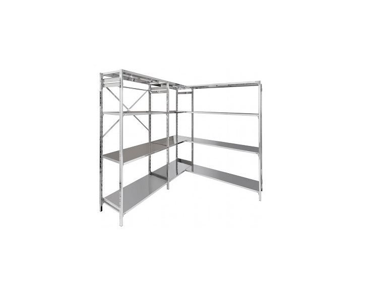 SCAFFALATURA inox per cucine e ristoranti con piani lisci e asolati cm. 120x60x150h 