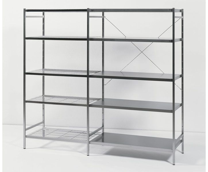 Modulo aggiuntivo di scaffalatura in acciaio inox di cm. 200x60x150h