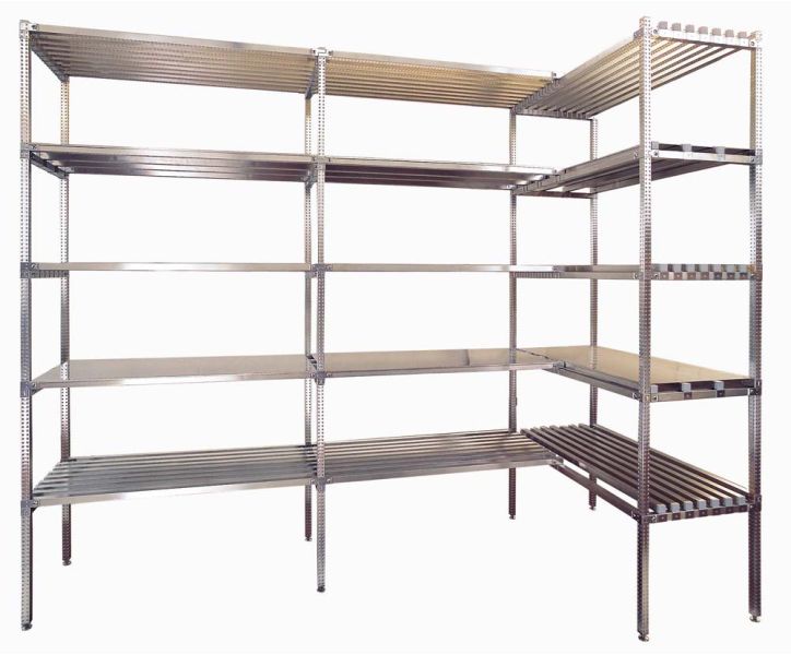 Modulo aggiuntivo di scaffalatura in acciaio inox di cm. 60x40x200h