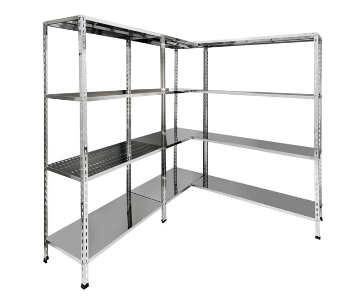 Modulo aggiuntivo di scaffalatura in acciaio inox di cm. 60x60x200h
