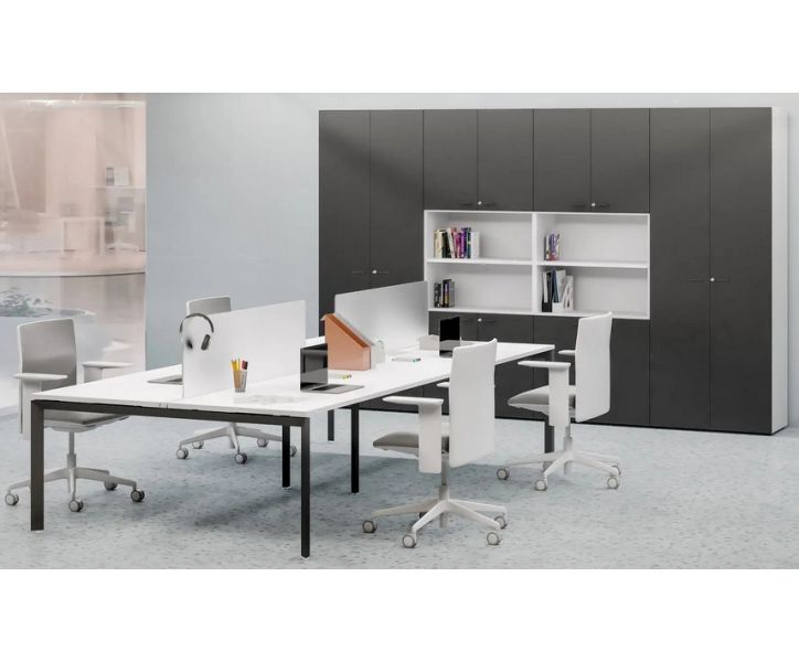 Scrivania in melaminico verniciato da ufficio operativo cm. 180/200x90x74h