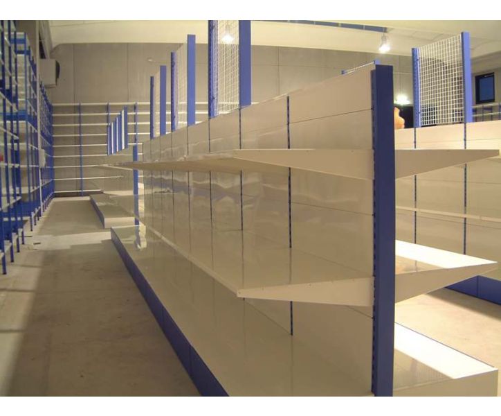 Modulo aggiuntivo scaffalatura in metallo per negozi di cm. 100x40x140h