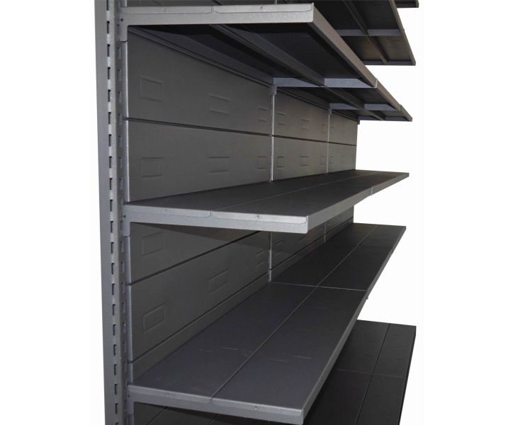 Modulo aggiuntivo scaffale verniciato nero ghisa in metallo di cm. 45x50x200h 