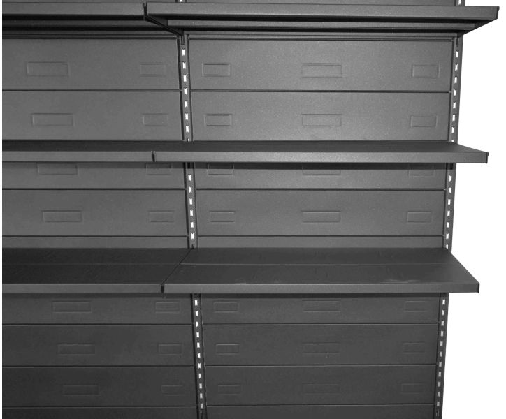 Modulo aggiuntivo scaffale verniciato nero ghisa in metallo di cm. 45x50x200h 