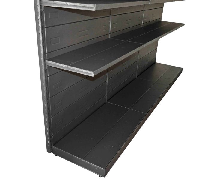 Modulo aggiuntivo scaffale verniciato nero ghisa in metallo di cm. 45x50x200h 