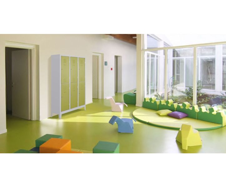 Armadio multispogliatoio sovrapposto in metallo a 4 posti cm. 69x33x180h