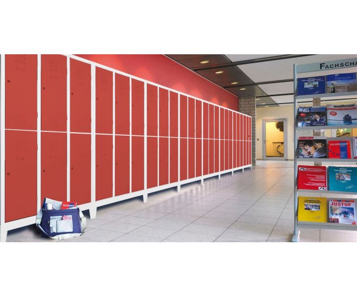 Armadio multispogliatoio sovrapposto in metallo a 4 posti cm. 69x33x180h