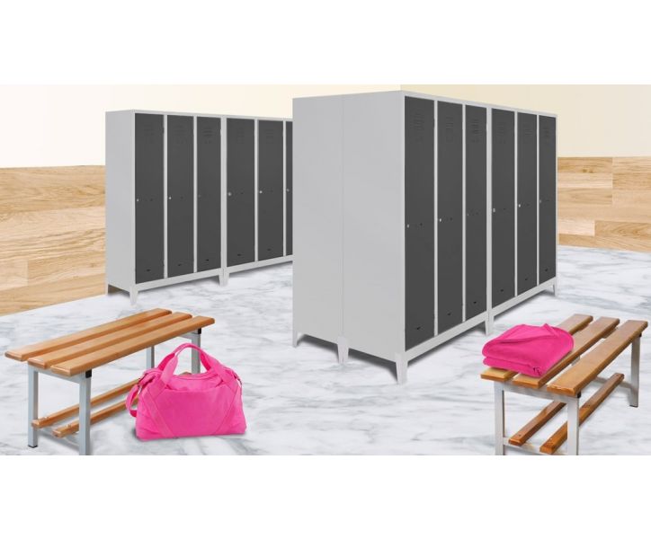 Armadio spogliatoio in metallo a 3 ante battenti cm. 101x50x180h
