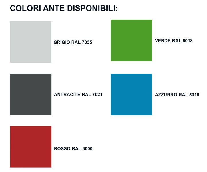 Armadio spogliatoio in metallo a 3 ante battenti cm. 101x50x180h