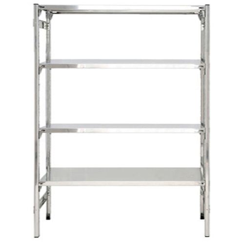 Scaffalatura modulare e lineare a piani in acciaio inox cm. 130x60x180h