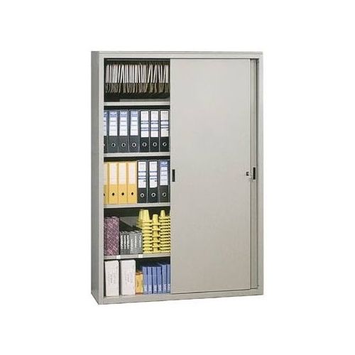 Armadio metallico ad ante scorrevoli per archiviazione colore grigio cm. 180x45x200H