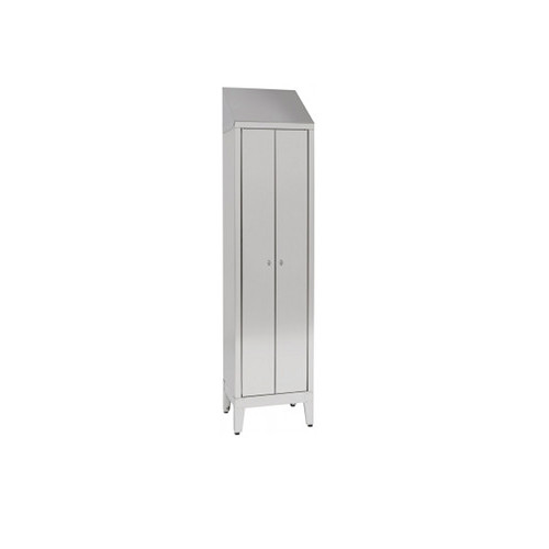 Armadietto per spogliatoio acciaio inox AISI 304 ad 1 posto a 2 ante cm. 50x40x215h