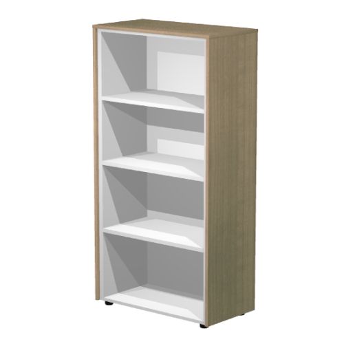 Libreria per ufficio con piani a giorno rifinita con top superiore cm. 82,8x43x158,2h