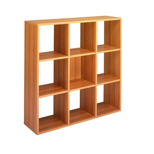 Libreria mobile per ufficio a 9 caselle a giorno in legno cm. 104,1x29,2x103,9h