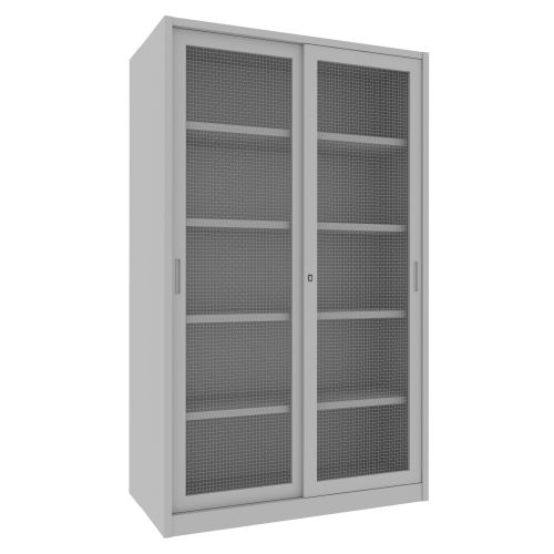 Armadio metallico per archiviazione con ante in rete scorrevoli cm. 120x60x200H