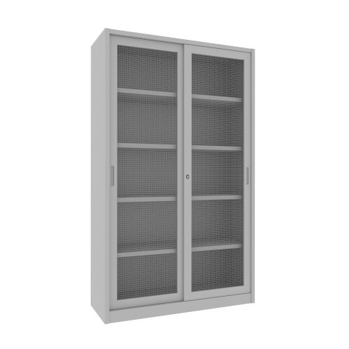 Armadio per archiviazione da ufficio con ante a rete metalliche cm. 120x45x200h