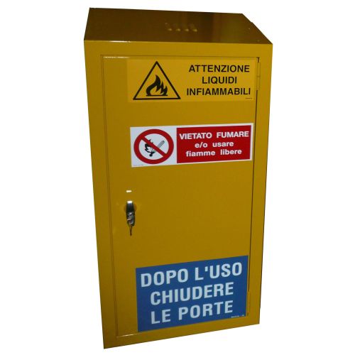 Armadio di sicurezza monoblocco di stoccaggio per prodotti infiammabili, comburenti e vernici cm. 53x50x100h