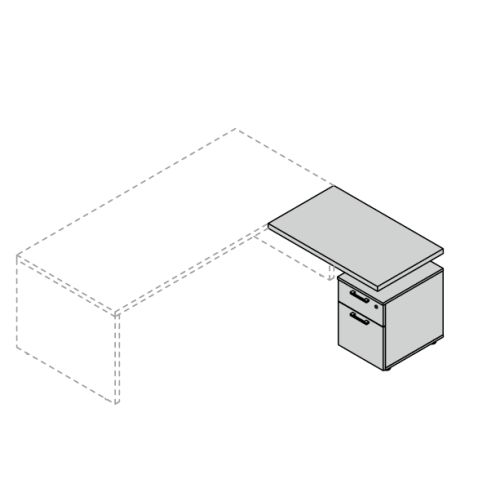 Allungo laterale per scrivania gambe pannellate OFFICE DIREZIONALE con cassettiera ad 1 cassetto e classificatore