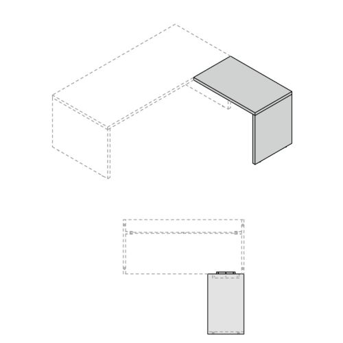 Allungo laterale per scrivania OFFICE DIREZIONALE con gamba pannellata prof. 60 cm.
