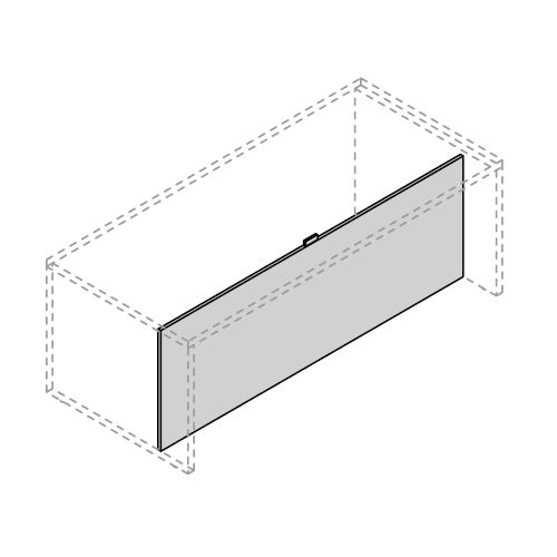 Gonna frontale OFFICE DIREZIONALE per scrivania gamba pannellata DIM. CM 172/192X72H