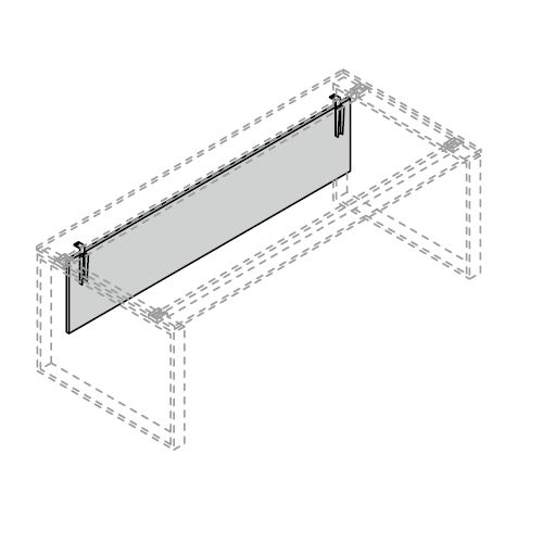 Gonna frontale OFFICE DIREZIONALE per scrivania gamba ad anello DIM. CM 164/184 X41H