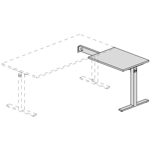 Allungo laterale per scrivania OFFICE con gamba a "T" in metallo prof. 60 cm.